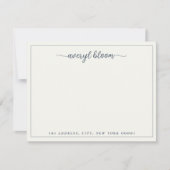 シンプル海軍文具縁どパーソナライズされた具 ノートカード (正面)