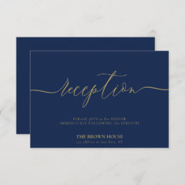 シンプル海軍金ゴールド署名パーティー披露宴 招待状