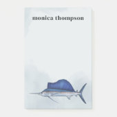 シンプル海魚釣りパーソナライズされた ポストイット (正面)