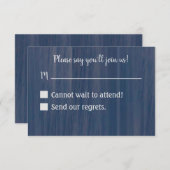 シンプル海RSVPカード 出欠カード (正面/裏面)