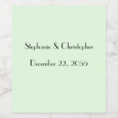 シンプル淡い色のエレガント緑と黒結婚式の引き出物 ワインラベル (シングルラベル)