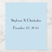 シンプル淡い色のエレガント青と黒の結婚式の引き出物 ワインラベル (シングルラベル)