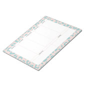 シンプル淡い色のピンクアンドアクアレオパードウィークリープランナー ノートパッド (アングル)