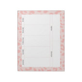 シンプル淡い色のピンクヒョウ印刷ウィークリープランナー ノートパッド (回転)