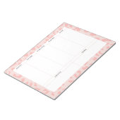 シンプル淡い色のピンクヒョウ印刷ウィークリープランナー ノートパッド (アングル)