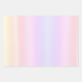 シンプル淡い色のピンクライトブルーパステルイエローグラデーション ラッピングペーパーシート (正面3)