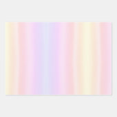 シンプル淡い色のピンクライトブルーパステルイエローグラデーション ラッピングペーパーシート (正面2)