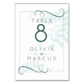 シンプル淡い色のミント離れとジェイドグリーンアクセント テーブルナンバー (裏面)