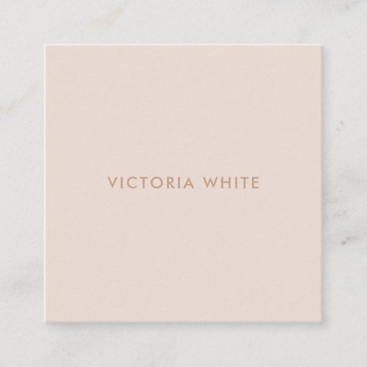 シンプル淡い色のモダンシックユニーク赤面 スクエア名刺 (正面)