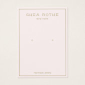 シンプル淡い色のモダンピンクイヤリング表示カード (正面)