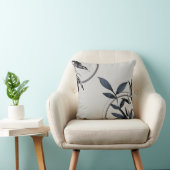 シンプル淡青灰色の水色葉 クッション (椅子)