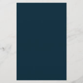 シンプル深いブルーモダン金ゴールドエレガントなウェディングメニュー (裏面)