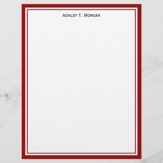 シンプル深いレッドホワイトレタパーソナライズされたーヘッド (正面)