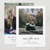 シンプル混合モダンフォントフレーム2 – 写真 セーブザデート (正面/裏面)