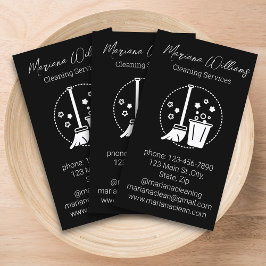 シンプル清掃サービスのロゴ白黒 名刺