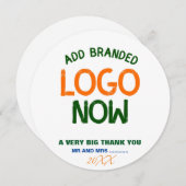 シンプル清白コンテンポラリーファッショナブル円 サンキューカード (正面/裏面)