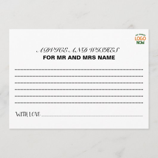 シンプル清白コンテンポラリーファッショナブル顧客 アドバイスカード (正面)