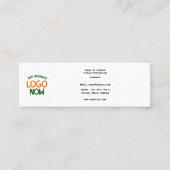 シンプル清白コンテンポラリーファッショナブル顧客 スキニー名刺 (正面)