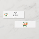 シンプル清白コンテンポラリーファッショナブル顧客 スキニー名刺 (正面/裏面)