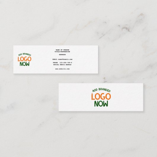 シンプル清白コンテンポラリーファッショナブル顧客 スキニー名刺 (正面/裏面)