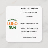 シンプル清白コンテンポラリーファッショナブル顧客 スクエア名刺 (正面)