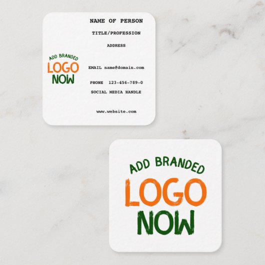 シンプル清白コンテンポラリーファッショナブル顧客 スクエア名刺 (正面/裏面)