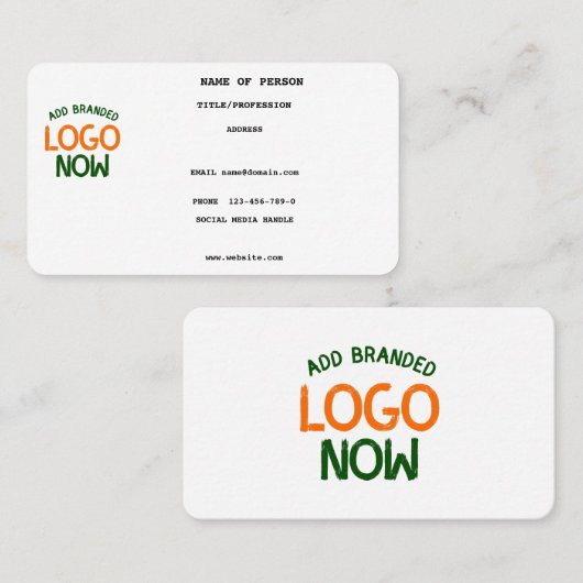 シンプル清白コンテンポラリーファッショナブル顧客 名刺 (正面/裏面)