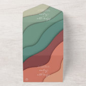 シンプル温エレガント色の結婚色 オールインワン招待状 (外側)