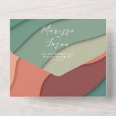 シンプル温エレガント色の結婚色 オールインワン招待状 (裏面)