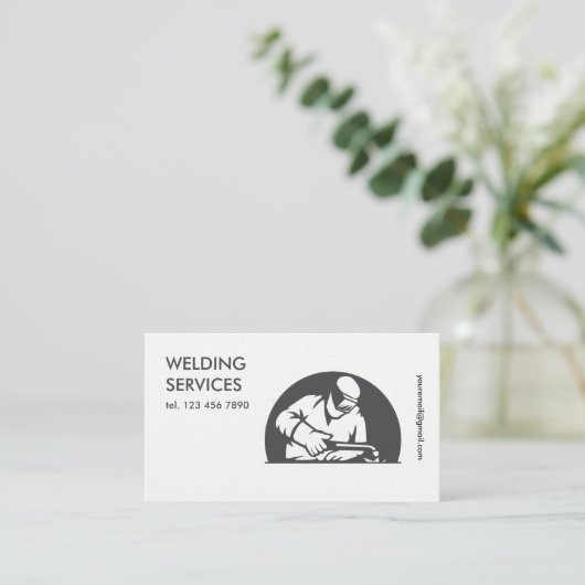 シンプル溶接 名刺 (スタンド正面)