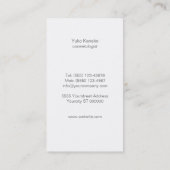 シンプル澄んライトブルーサロンとスパシック 名刺 (裏面)