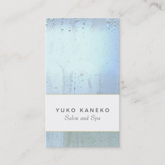 シンプル澄んライトブルーサロンとスパシック 名刺 (正面)