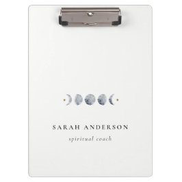 シンプル灰色の月の月相の水色 クリップボード