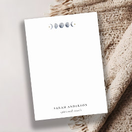 シンプル灰色の月の月相の水色 ノートカード