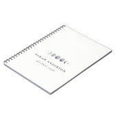 シンプル灰色の月の月相の水色 ノートブック (左側)