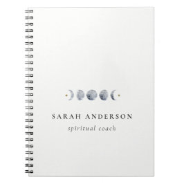 シンプル灰色の月の月相の水色 ノートブック