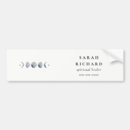 シンプル灰色の月の月相の水色 バンパーステッカー