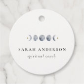 シンプル灰色の月の月相の水色 フェイバータグ (正面)