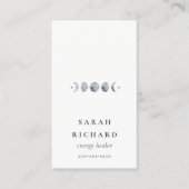 シンプル灰色の月の月相の水色 名刺 (正面)