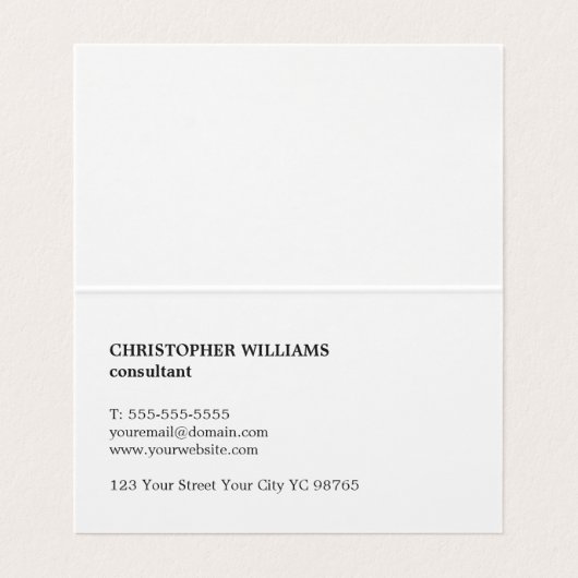 シンプル灰色の白はっきりした折 名刺 (内部フラット)