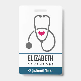 シンプル灰色の看護聴診器 バッジ