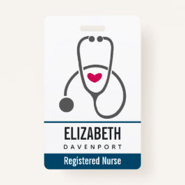 シンプル灰色の看護聴診器 バッジ