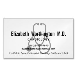 シンプル灰色の看護聴診器 マグネット名刺