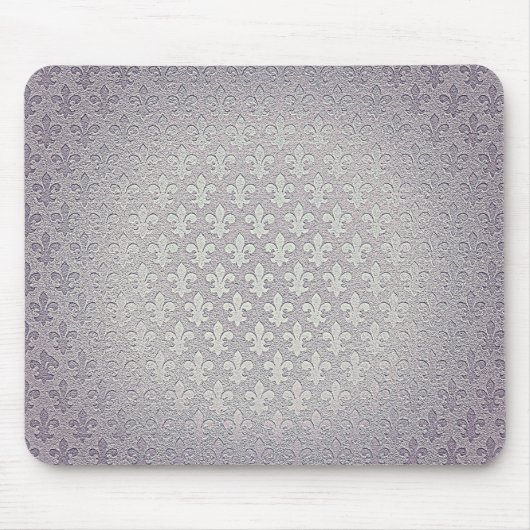 シンプル灰色の銀グランジ（紋章の）フラ・ダ・リ マウスパッド (正面)
