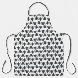 シンプル灰色クリスマスツリーのパタユニセックスーン エプロン
