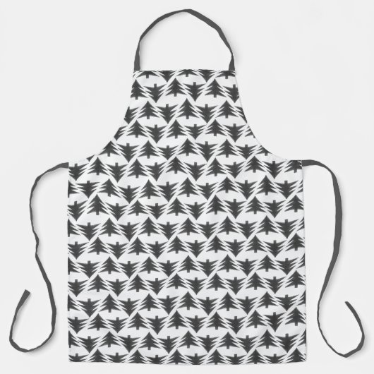 シンプル灰色クリスマスツリーのパタユニセックスーン エプロン (正面)