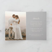 シンプル灰色フォトエレガントな結婚式 招待状 (内部)
