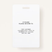 シンプル灰色QRコード従業員ID バッジ (裏面)