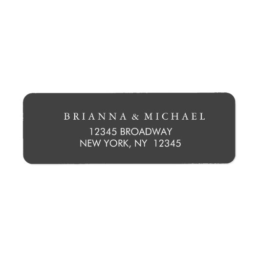 シンプル炭と白差出人住所 ラベル (正面)