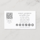 シンプル炭ソーシャルメディアQRコード 名刺 (裏面)